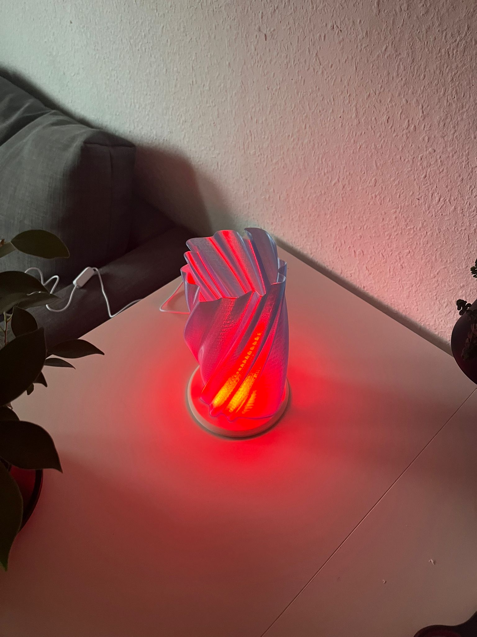 Spiral-Lampe mit Farbwechsel-LED – Moderne Lampe 3D Gedruckt