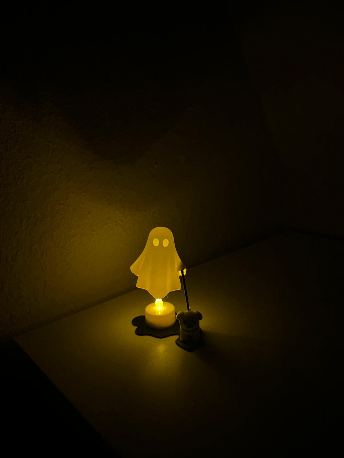 Leuchtender Geist mit Hund LED Deko 3D gedruckt