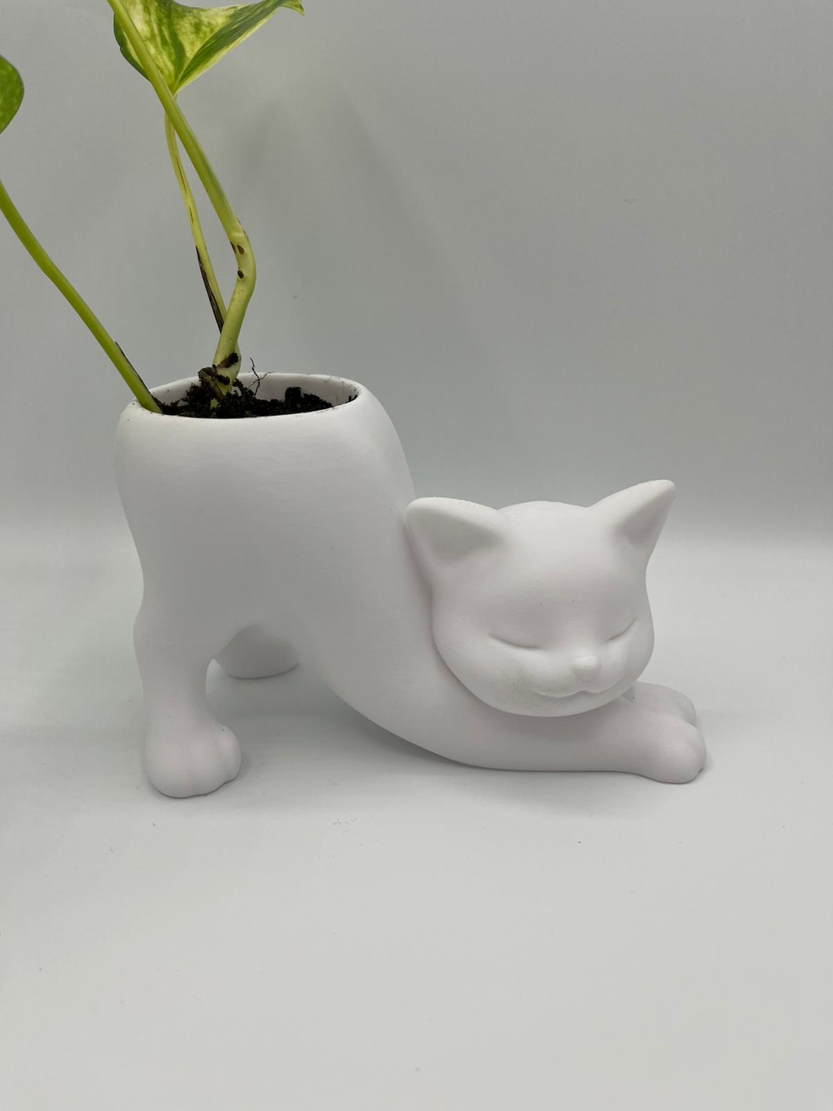 Katzen-Blumentopf – Deko Pflanzgefäß in Katzenform