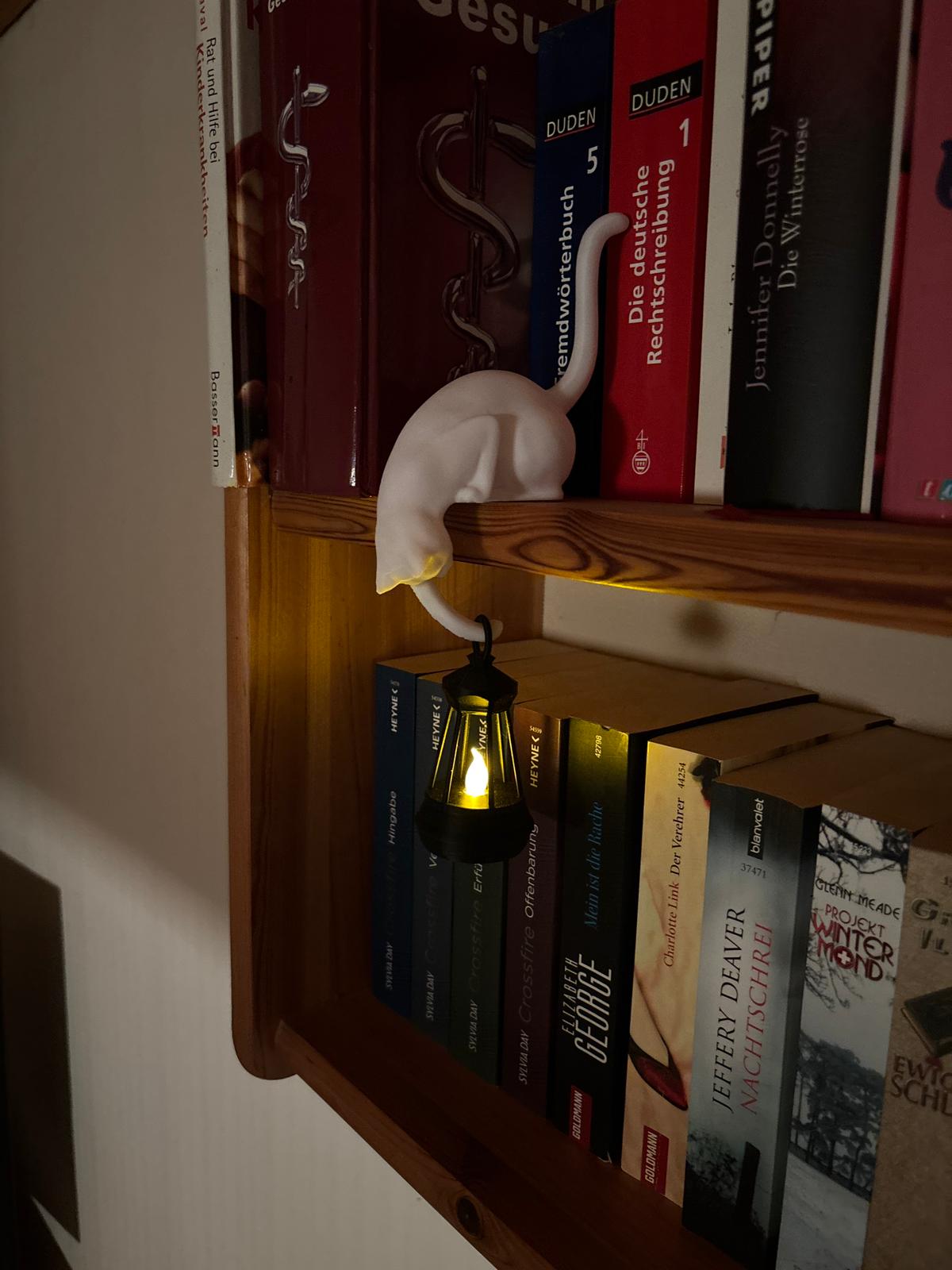 Katzen Lampe mit Laterne – 3D Gedruckt mit LED Licht