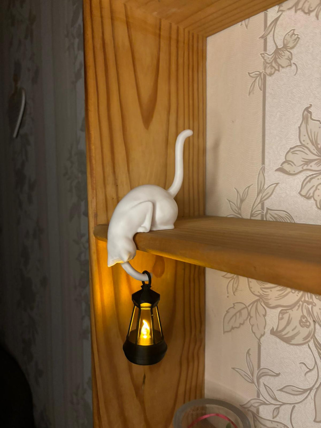 Katzen Lampe mit Laterne – 3D Gedruckt mit LED Licht