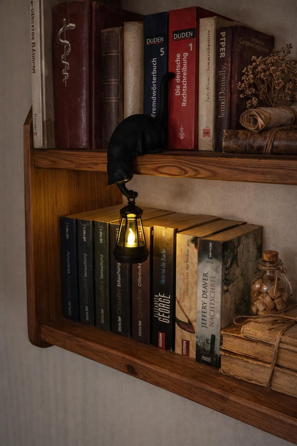 Katzen Lampe mit Laterne – 3D Gedruckt mit LED Licht