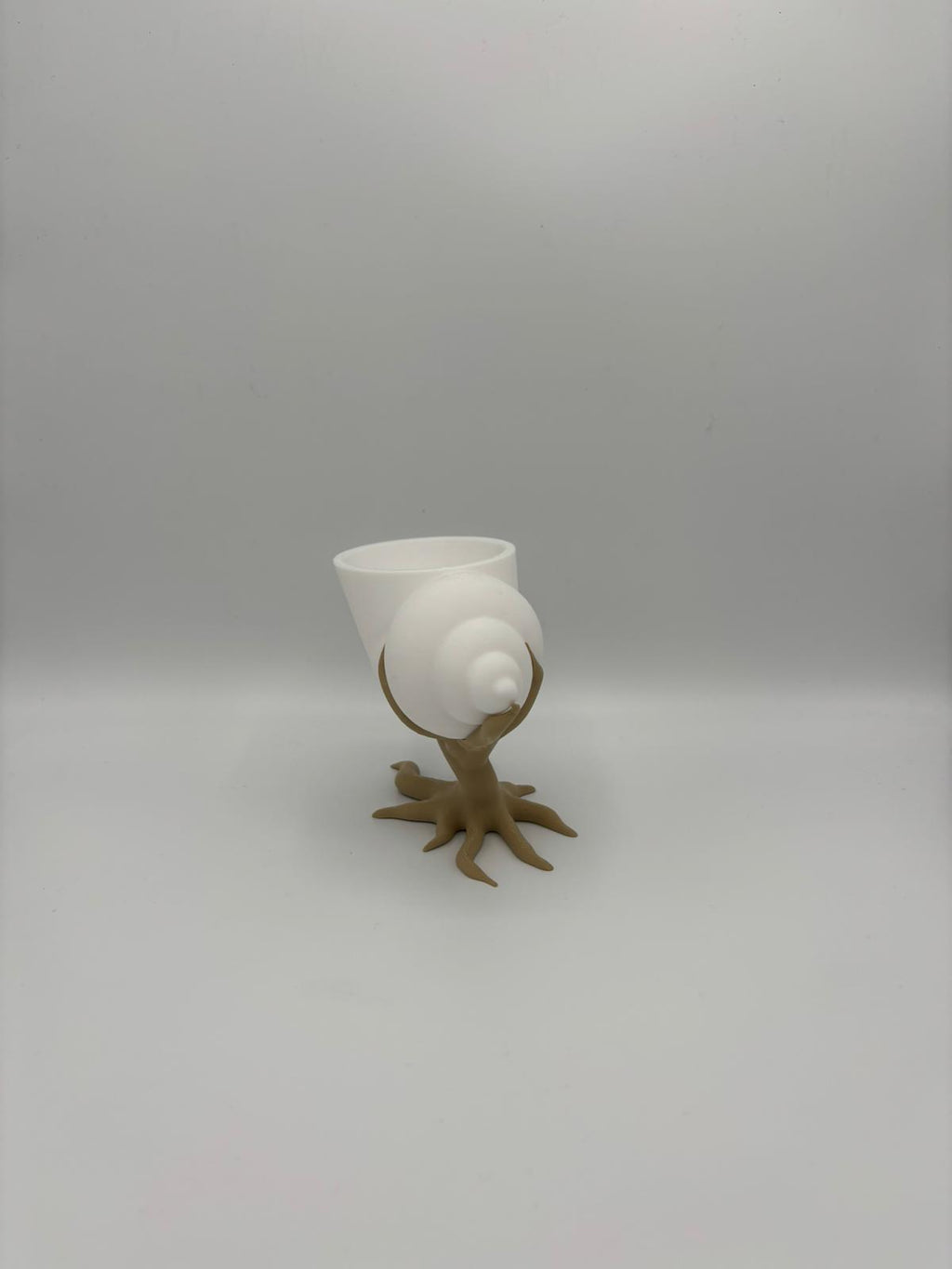 Bonsai mit Muschelpflanztopf – 3D gedruckt | Moderner Blumentopf mit Baum-Design