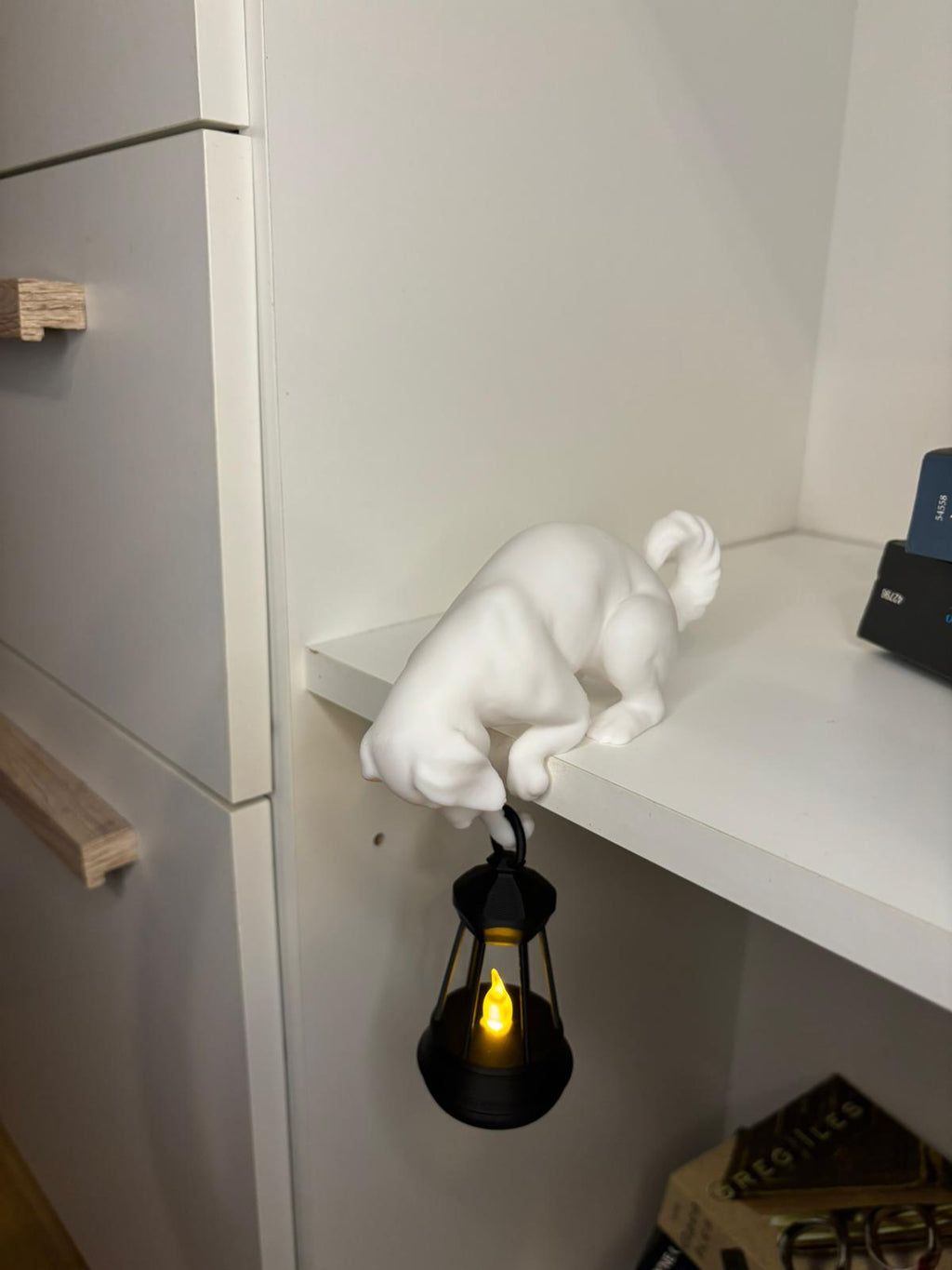 Hunde Lampe mit Laterne - 3D Gedruckt mit Led Licht