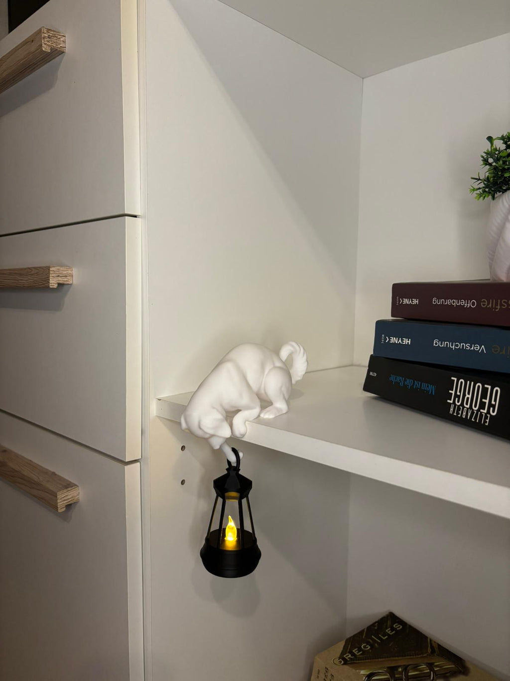 Hunde Lampe mit Laterne - 3D Gedruckt mit Led Licht