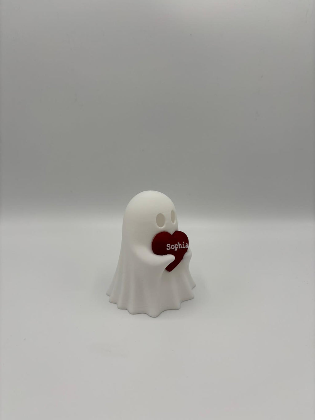 Personalisierbarer Geist mit Herz & LED-Teelicht – 3D gedruckte Deko mit Name