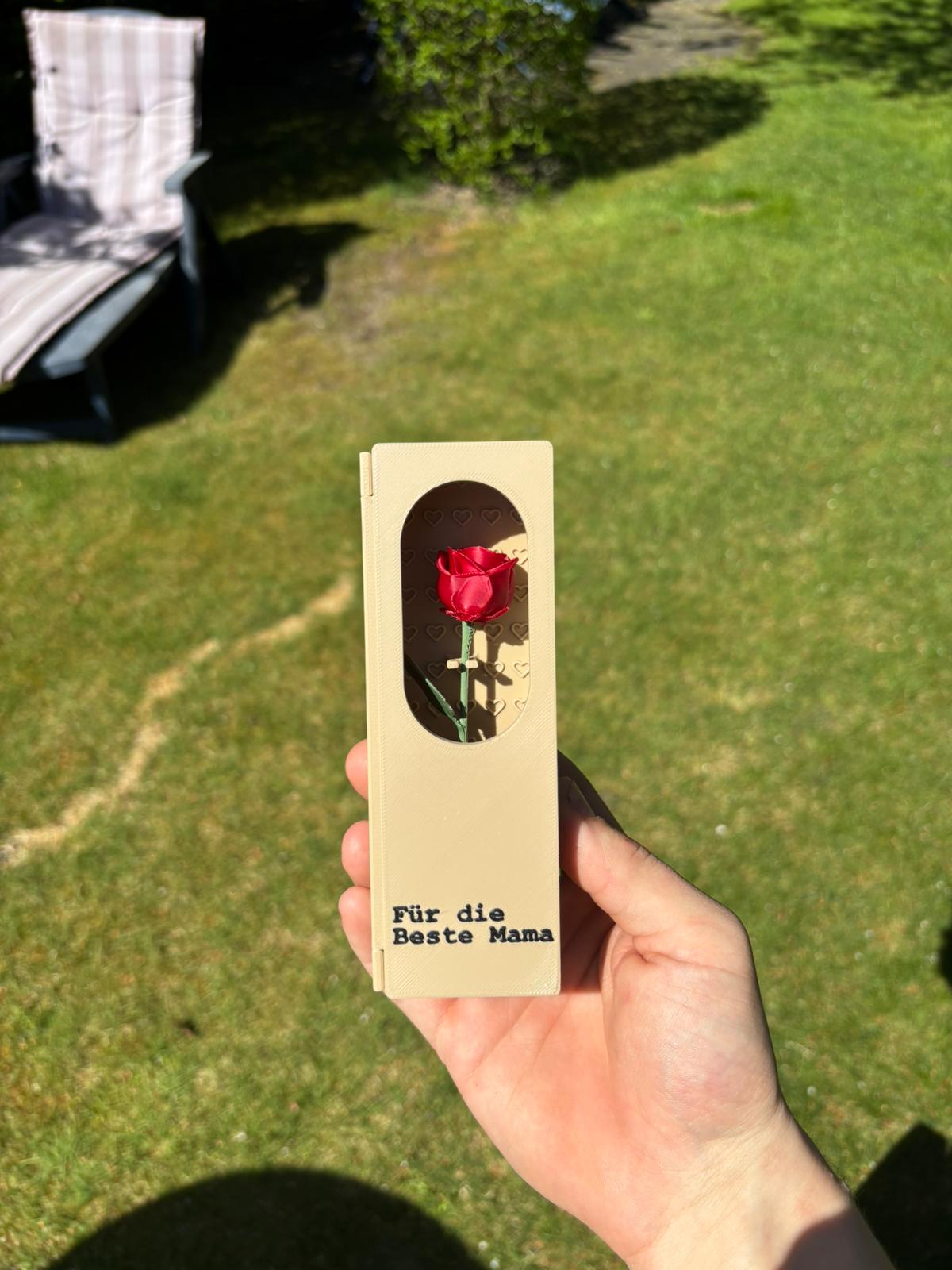 Personalisierte Blumenbox mit Tulpe oder Rose – mit Wunschtext