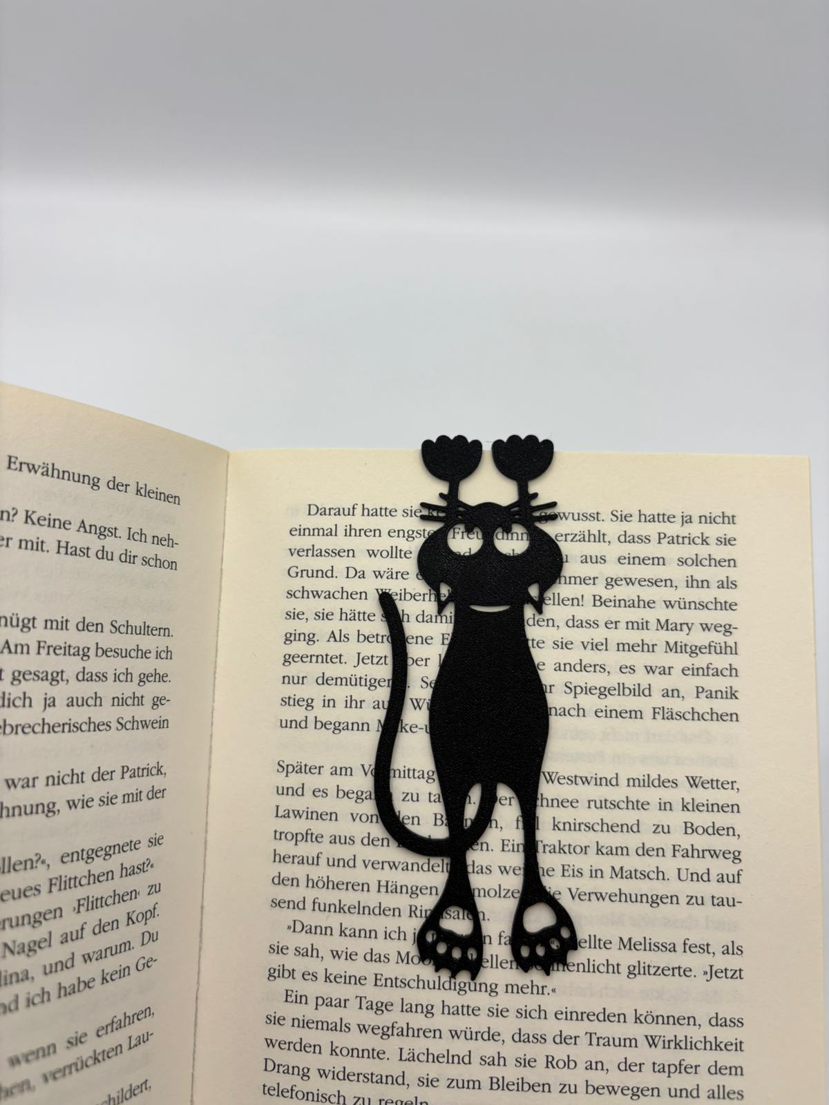 Katzen Lesezeichen 3D Gedrucktes  – Lustiges Bücherzeichen mit Katzenpfoten