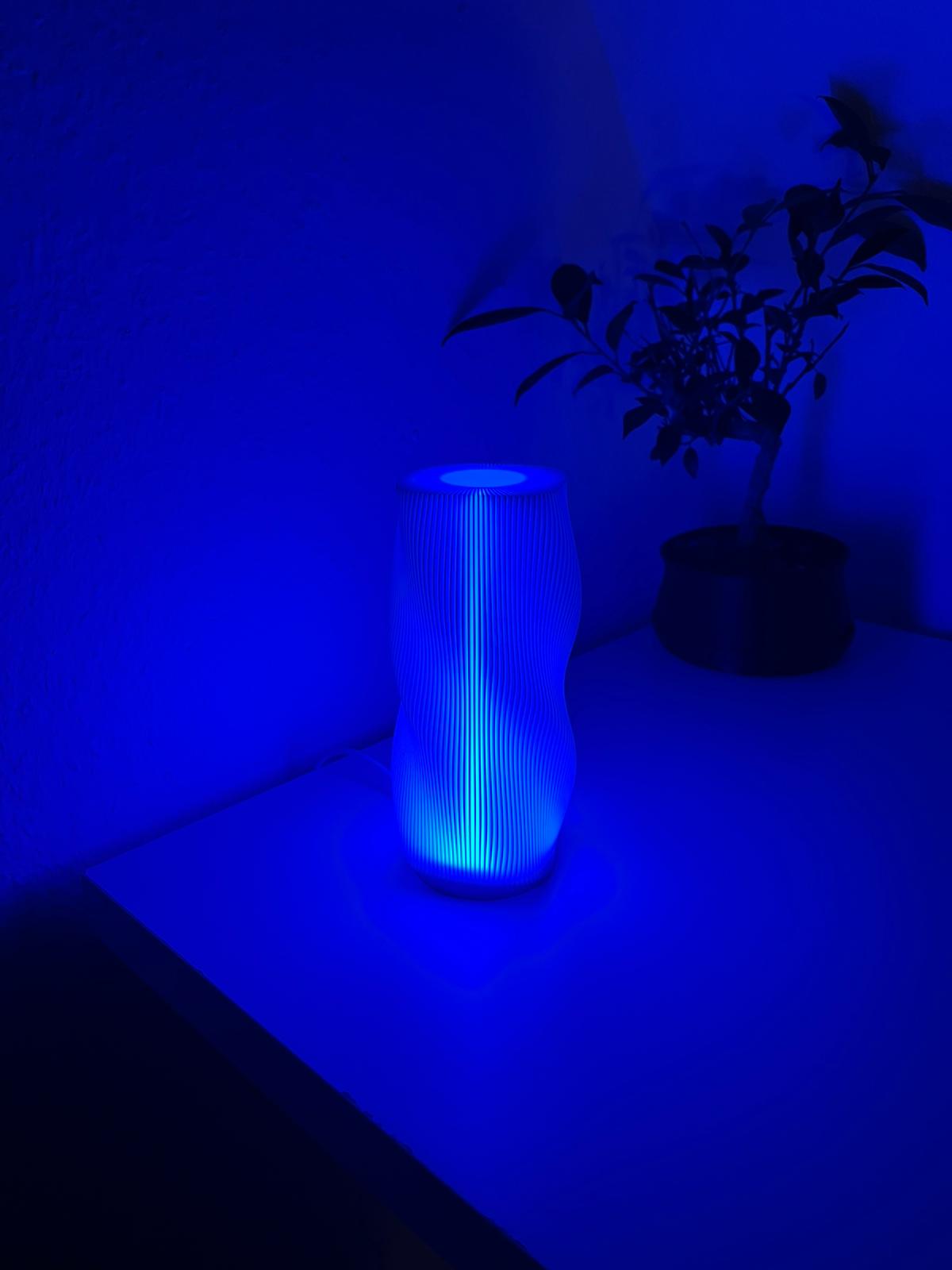 Moderne Tischlampe 3D gedruckt mit RGB – Design Nachtlicht mit Fernbedienung & USB