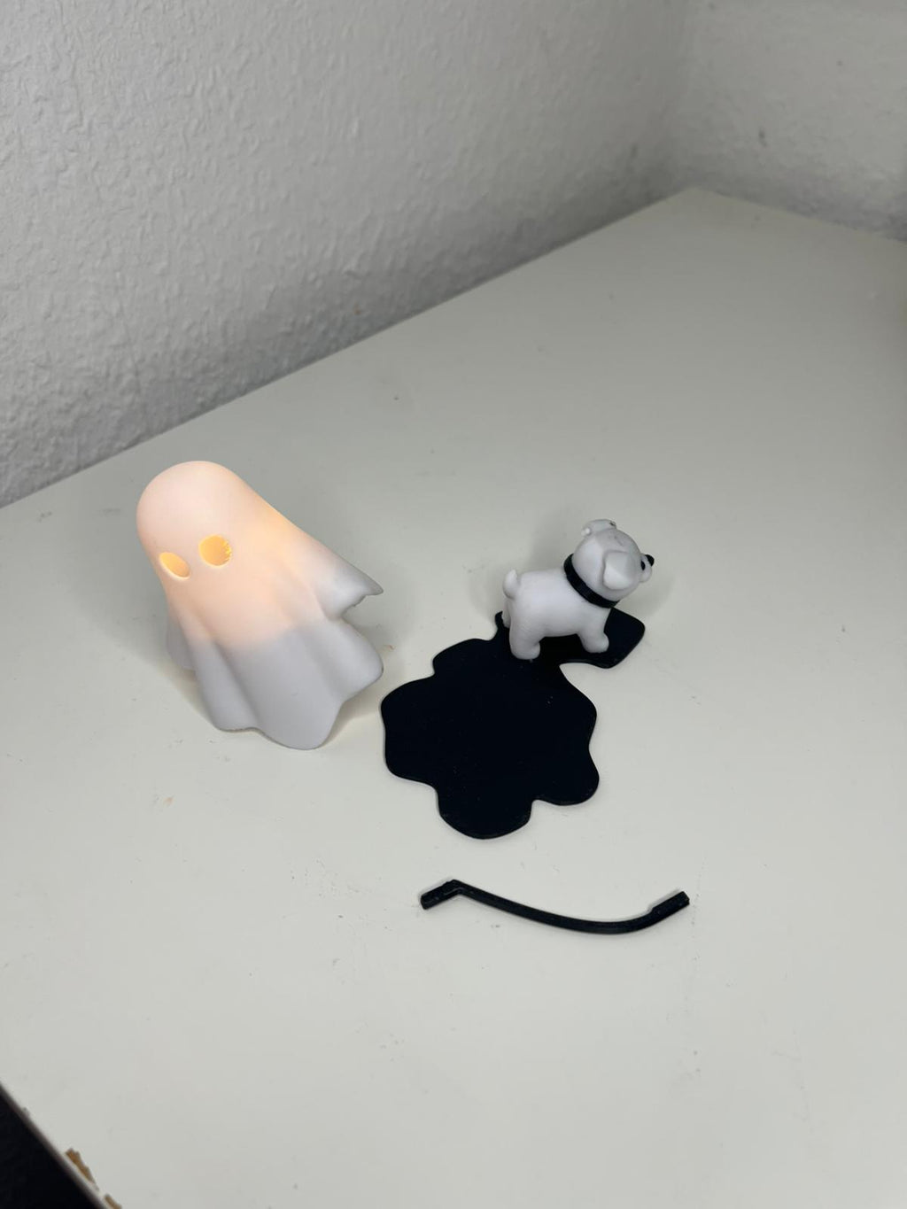 Leuchtender Geist mit Hund LED Deko 3D gedruckt