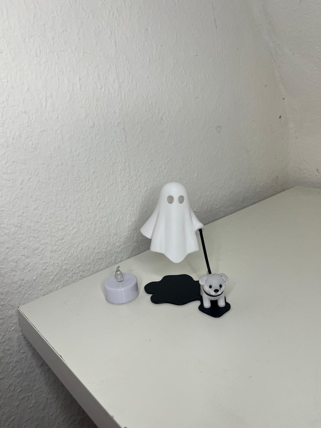 Leuchtender Geist mit Hund LED Deko 3D gedruckt