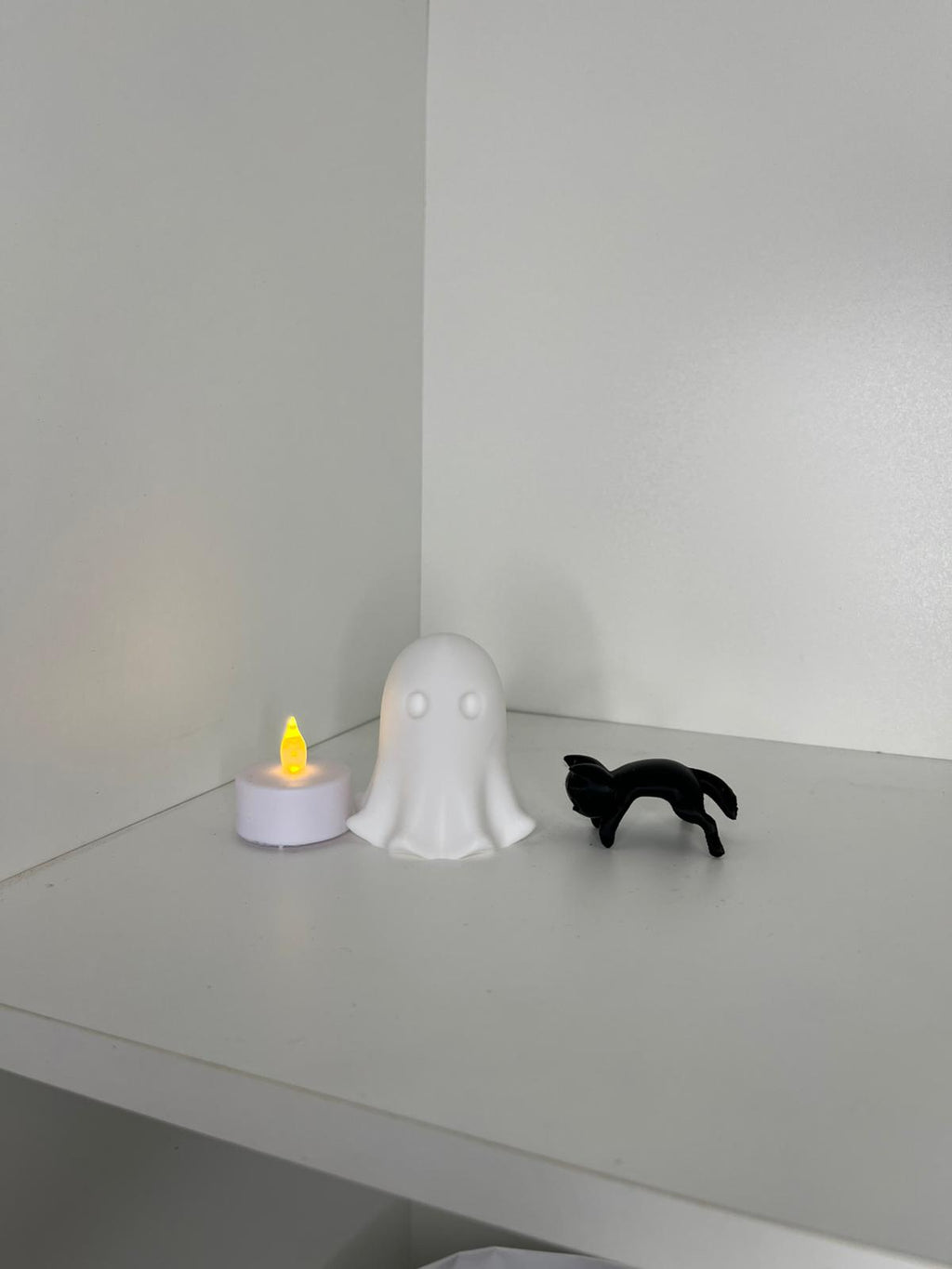 Leuchtender Geist mit Katze LED Deko 3D gedruckt