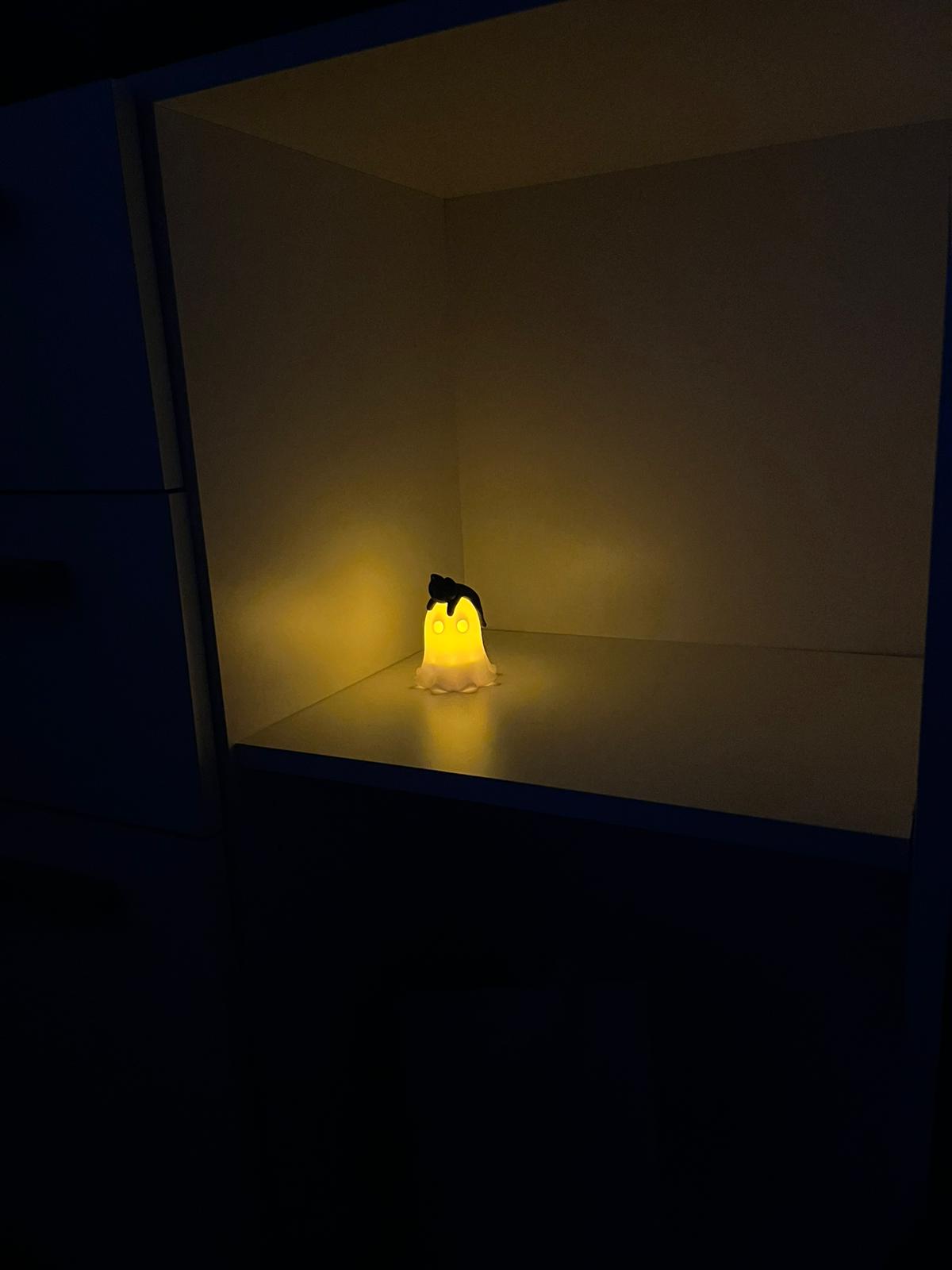 Leuchtender Geist mit Katze LED Deko 3D gedruckt