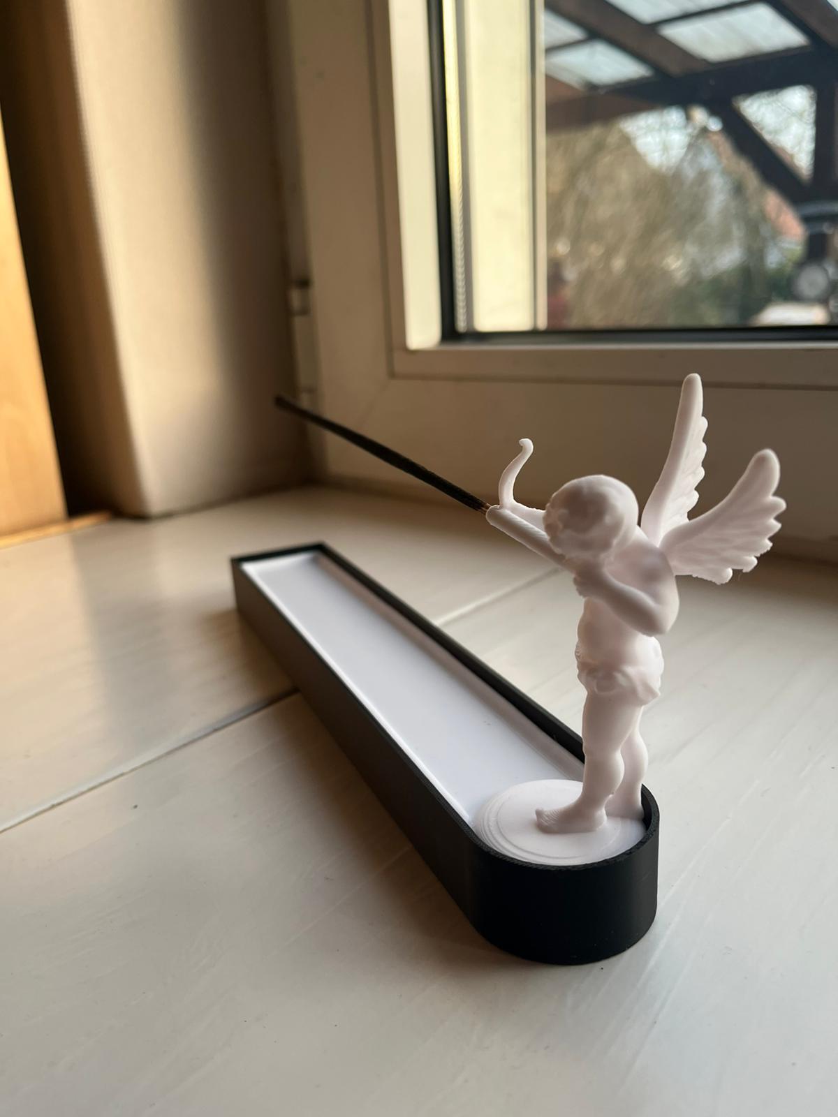 Engel Räucherstäbchenhalter mit Bogen 3D-gedruckt