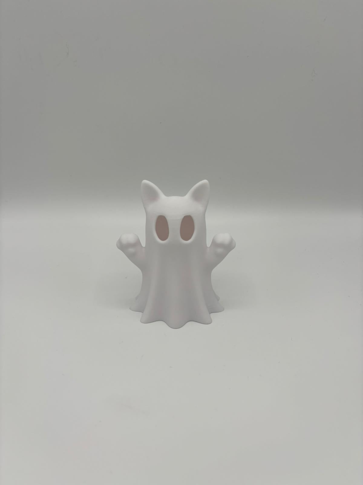 Geisterkatze mit LED-Teelicht 3D Gedruckt