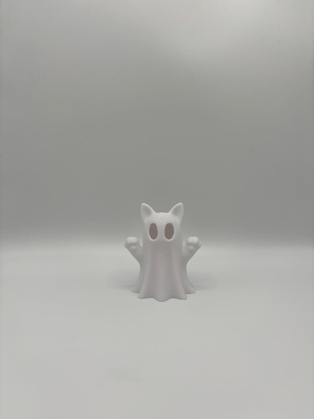 Geisterkatze mit LED-Teelicht 3D Gedruckt