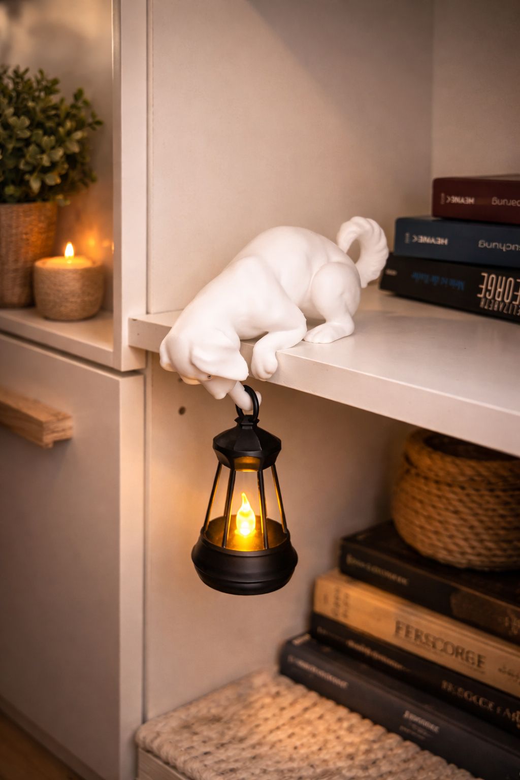 Hunde Lampe mit Laterne - 3D Gedruckt mit Led Licht