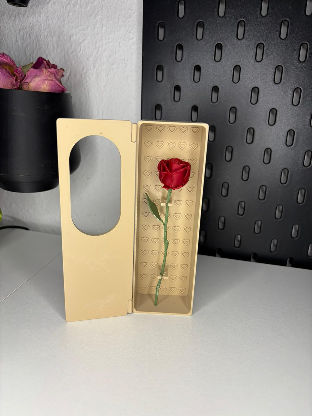 Personalisierte Blumenbox mit Tulpe oder Rose – mit Wunschtext